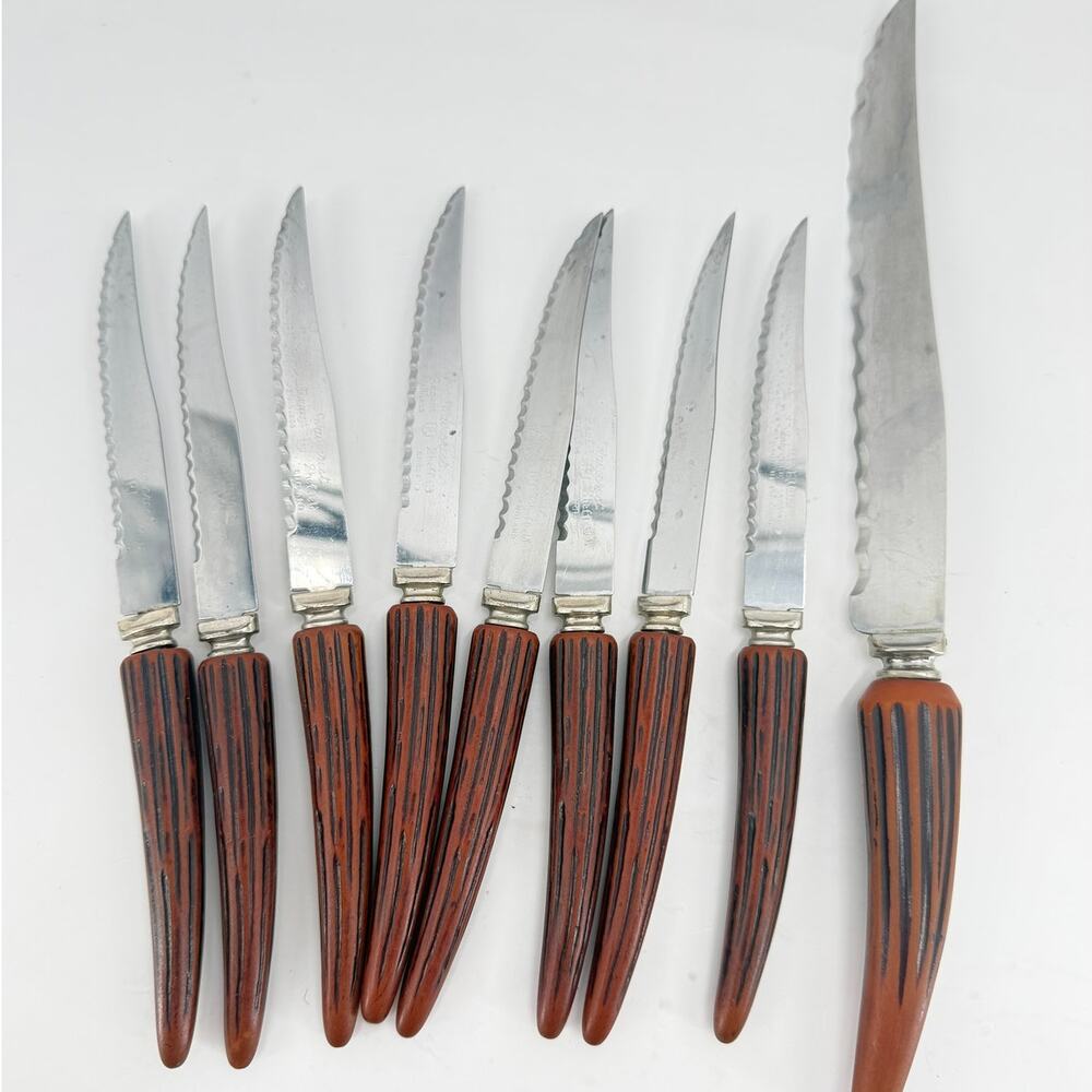 Wavercrest Regent Sheffield England Steak Knives Set 8 Carving Knife Vintage